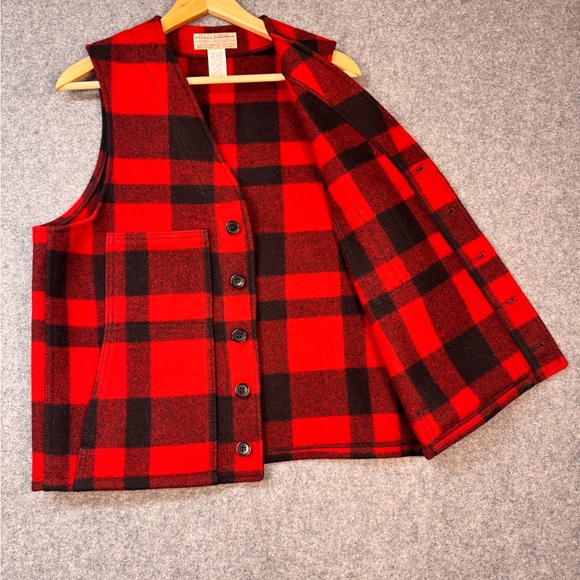Filson Men's Red and Black Plaid Vest - Picture 5 of 10